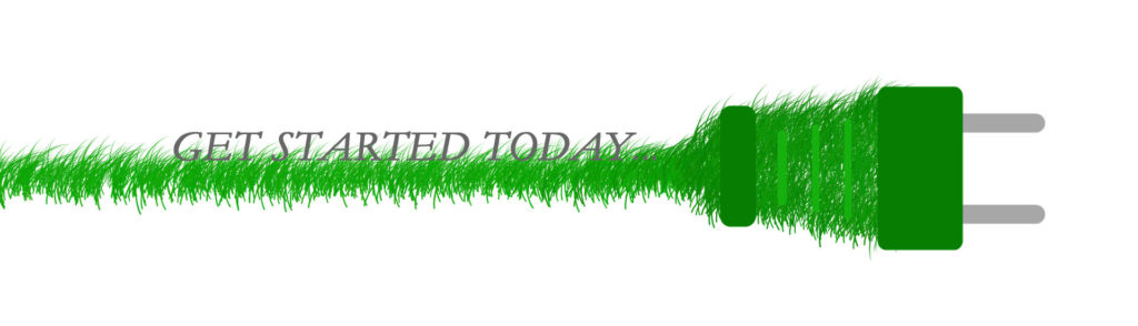 electric plug of green grass